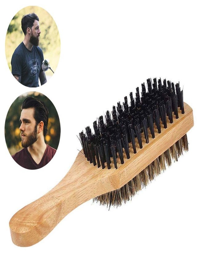 AllTopBargains Men's Beard Brush Boar Bristles Firm Soft Styling Grooming Wooden Comb Traveling - Image 4